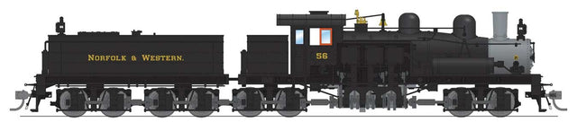 Class D 4-Truck Shay - Standard DC - Stealth -- Norfolk & Western #56 (black, graphite)