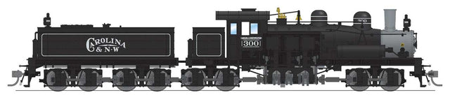 Class D 4-Truck Shay - Standard DC - Stealth -- Carolina & Northwestern #300 (black, graphite)