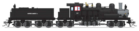 Class D 4-Truck Shay - Standard DC - Stealth -- Mower Lumber Co. #12 (black, graphite)