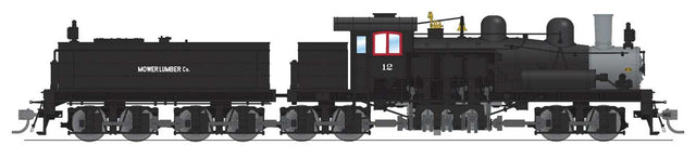 Class D 4-Truck Shay - Standard DC - Stealth -- Mower Lumber Co. #12 (black, graphite)