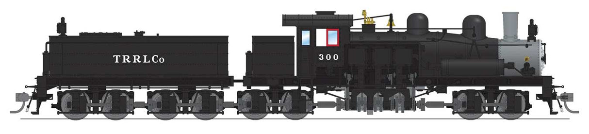 Class D 4-Truck Shay - Standard DC - Stealth -- Red River Lumber #300 (black, graphite)
