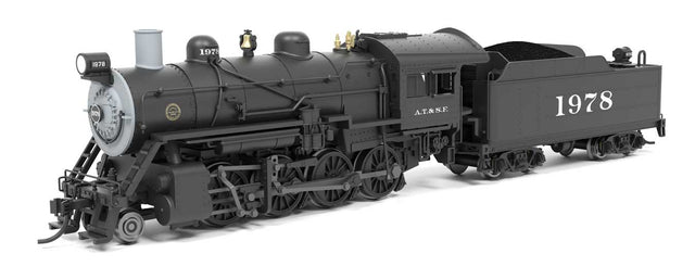 2-8-0 Consolidation - Sound, Smoke and DCC Paragon4(TM) -- Santa Fe #1978 (black, silver)-1