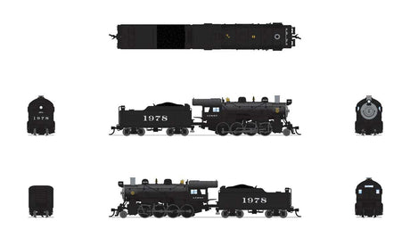 2-8-0 Consolidation - Sound, Smoke and DCC Paragon4(TM) -- Santa Fe #1978 (black, silver)-3