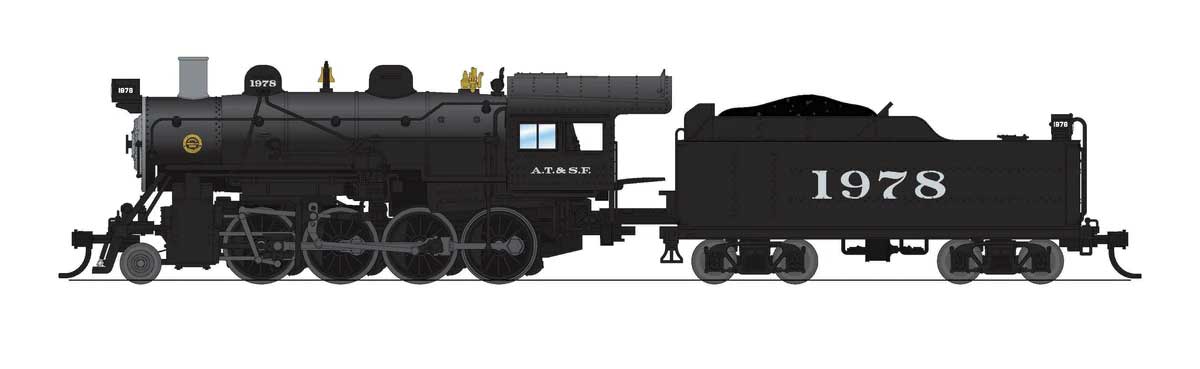 2-8-0 Consolidation - Sound, Smoke and DCC Paragon4(TM) -- Santa Fe #1983 (black, silver)-1