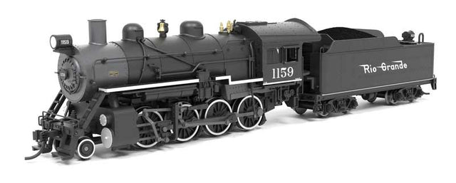 2-8-0 Consolidation - Sound, Smoke and DCC Paragon4(TM) -- Denver & Rio Grande Western #1159 (black, graphite, Flying Grande)-1