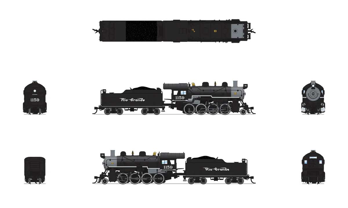 2-8-0 Consolidation - Sound, Smoke and DCC Paragon4(TM) -- Denver & Rio Grande Western #1173 (black, graphite, Flying Grande)-2