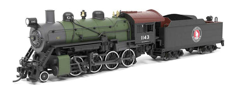2-8-0 Consolidation - Sound, Smoke and DCC Paragon4(TM) -- Great Northern #1143 (green, black, graphite, Tuscan)-1