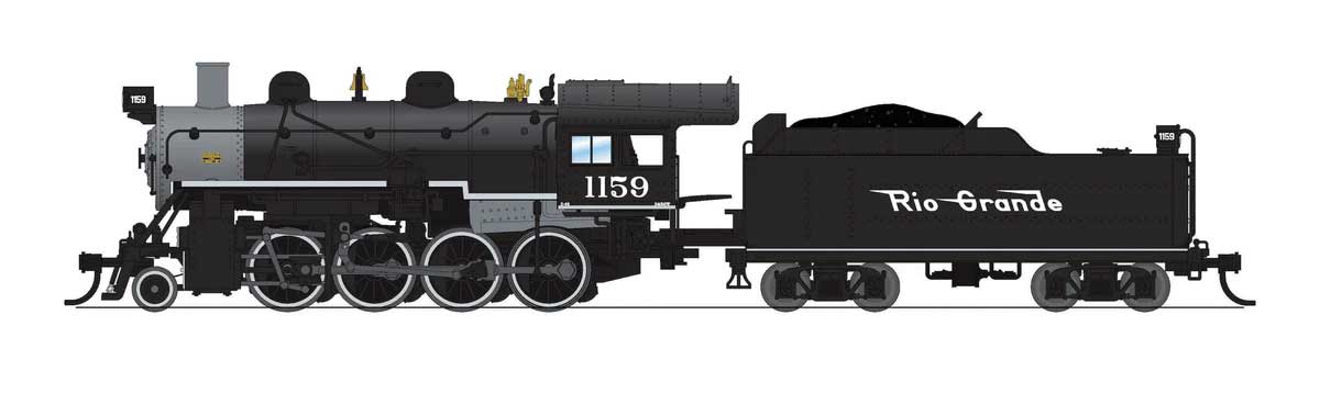 2-8-0 Consolidation - Standard DC - Stealth -- Denver & Rio Grande Western #1159 (black, graphite, Flying Grande)-1