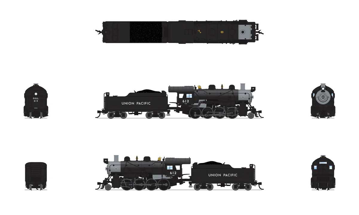 2-8-0 Consolidation - Standard DC - Stealth -- Union Pacific #612 (black, graphite)-2
