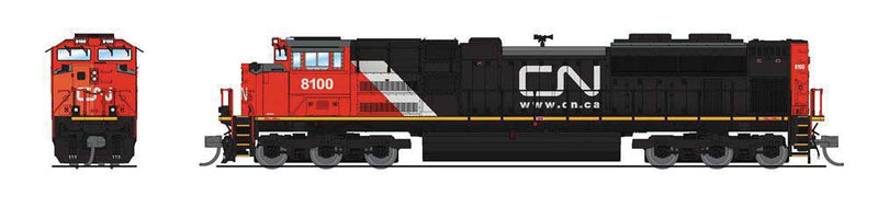 EMD SD70ACe - Sound and DCC - Paragon4(TM) -- Canadian National #8100 (black, red, yellow, Website Logo)-1