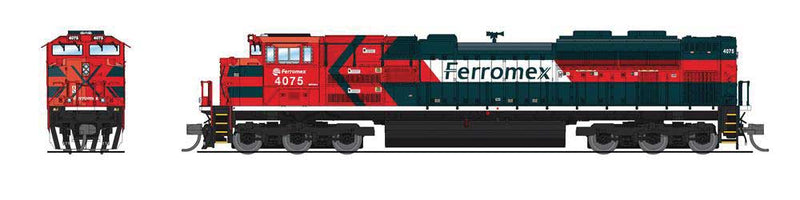 EMD SD70ACe - Sound and DCC - Paragon4(TM) -- Ferromex #4075 (green, orange, white)-1