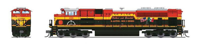 EMD SD70ACe - Standard DC - Stealth -- Kansas City Southern de Mexico #4009 (Heroes Commemorative, red, black, yell