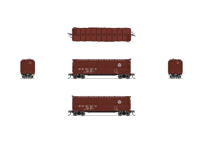 PRR K7 Stock Car with Mule Sounds - Ready to Run -- Pennsylvania Railroad #134920 (Tuscan)-2