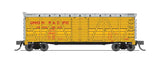 PRR K7 Stock Car with Sheep Sounds - Ready to Run -- Union Pacific #49424 (Armour Yellow, silver, red)-1