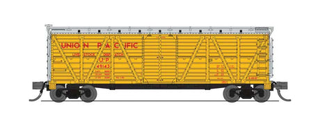 PRR K7 Stock Car with Sheep Sounds - Ready to Run -- Union Pacific #49424 (Armour Yellow, silver, red)-1