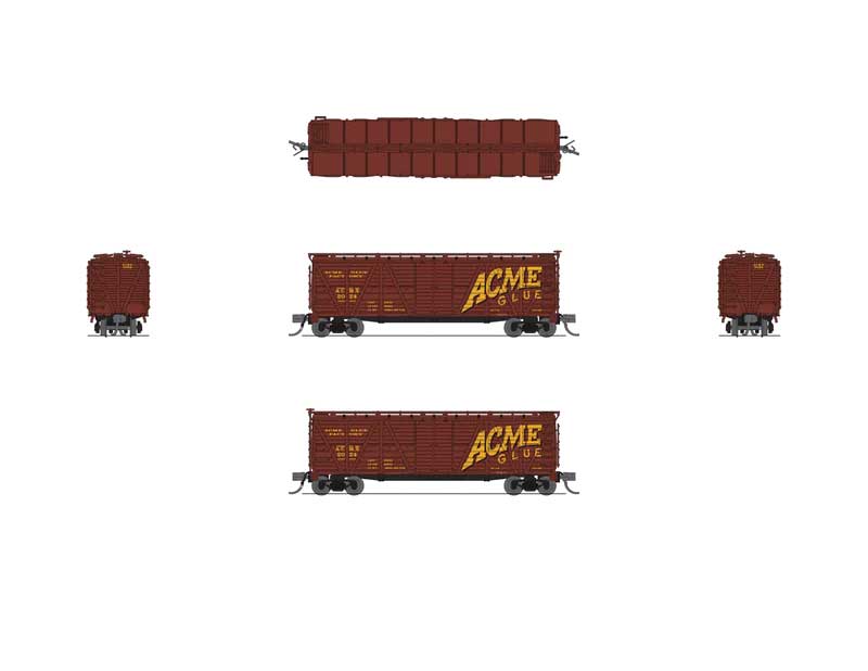 PRR K7 Stock Car with Horse Sounds - Ready to Run -- Acme Glue Factory (Boxcar Red, yellow)-2