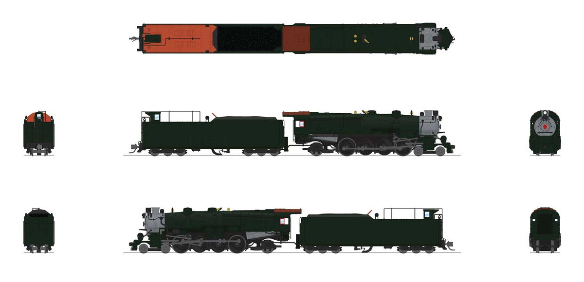 Class M1b 4-8-2 Mountain - Sound and DCC - Paragon4(TM) -- Painted, Unlettered (black, graphite, Tuscan)-2