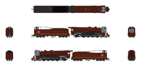 Class M1b 4-8-2 Mountain - Sound and DCC - Paragon4(TM) -- Pennsylvania Railroad #6744 (Fantasy Scheme, Tuscan, graphite)-2