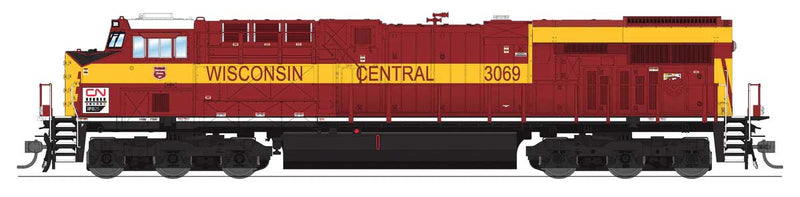 GE ES44AC - Sound and DCC - Paragon4(TM) -- Canadian National #3069 (Wisconsin Central Heritage, maroon, yellow)-1