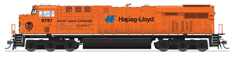 GE ES44AC - Standard DC - Stealth -- Canadian Pacific #8781 (Hapag-Lloyd, orange, blue, black, St John Express)-1