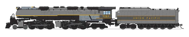 4-6-6-4 Challenger Late Version - Standard DC - Stealth -- Union Pacific #3982 (Oil Tender, Smoke Deflectors, black, graphite)-1