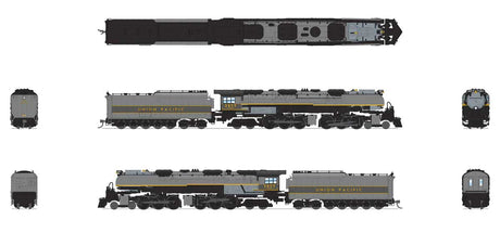 4-6-6-4 Challenger Late Version - Standard DC - Stealth -- Union Pacific #3977 (Museum, Oil Tender, Smoke Deflectors, 2-Tone Gray)-2