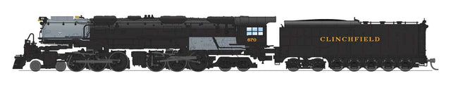 4-6-6-4 Challenger Late Version - Standard DC - Stealth -- Clinchfield #674 (Coal Tender; black, graphite)-1