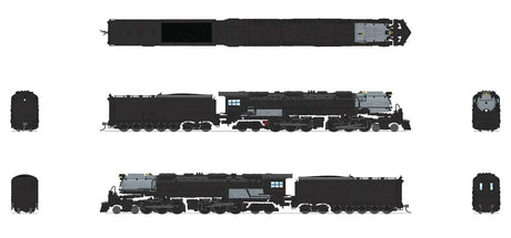 4-6-6-4 Challenger Late Version - Standard DC - Stealth -- Painted, Unlettered (Coal Tender; black, graphite)-2