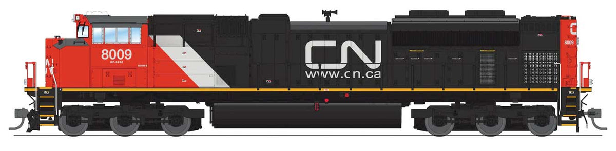 EMD SD70ACe - Standard DC - Stealth Series -- Canadian National #8009 (black, red, white; Website Logo)-1