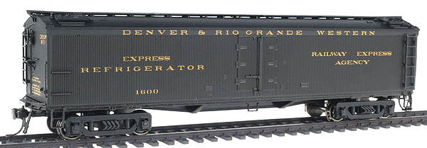 Paragon(TM) Series General American (GACX) 53'6" Wood Express Reefer -- Denver & Rio Grande Western #1600 (Pullman Green)