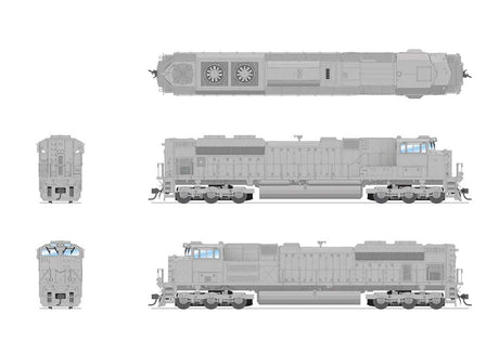 EMD SD70ACe - Standard DC - Stealth Series -- Undecorated (High Headlight)-2