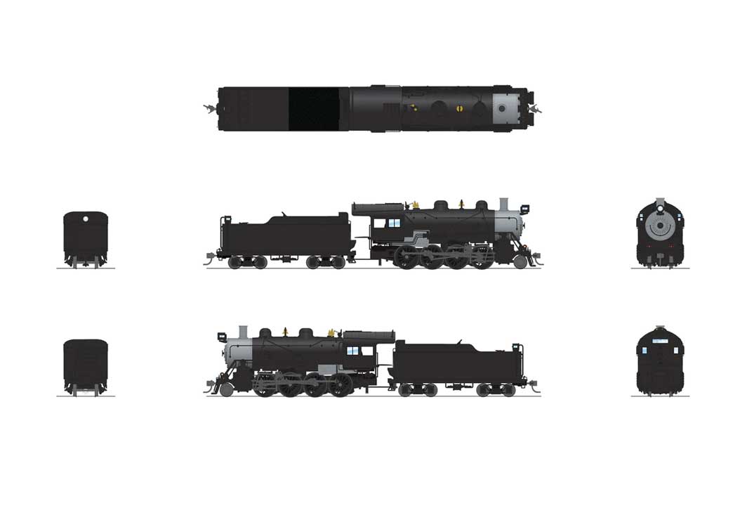 2-8-0 Consolidation - Sound, DCC and Smoke - Paragon4(TM) -- Painted, Unlettered (black, graphite)-2