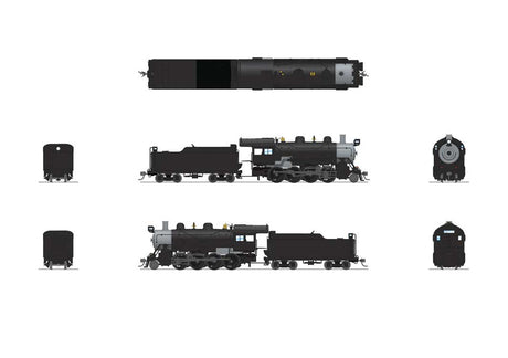 2-8-0 Consolidation - Sound, DCC and Smoke - Paragon4(TM) -- Painted, Unlettered (black, graphite)-2