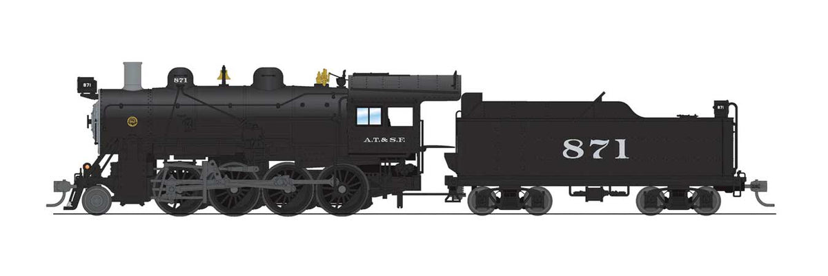 2-8-0 Consolidation - Standard DC - Stealth -- Santa Fe #873 (black, graphite)-1