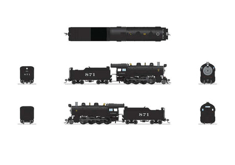 2-8-0 Consolidation - Standard DC - Stealth -- Santa Fe #873 (black, graphite)-2