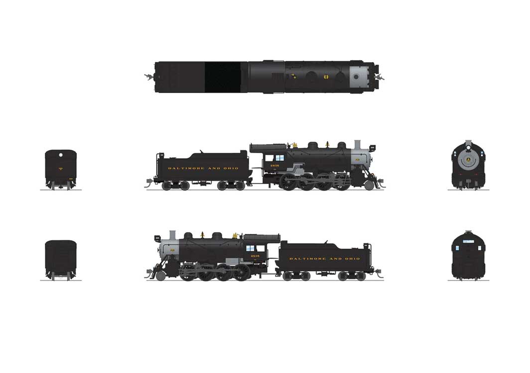2-8-0 Consolidation - Standard DC - Stealth -- Baltimore & Ohio #2848 (black, graphite)-2