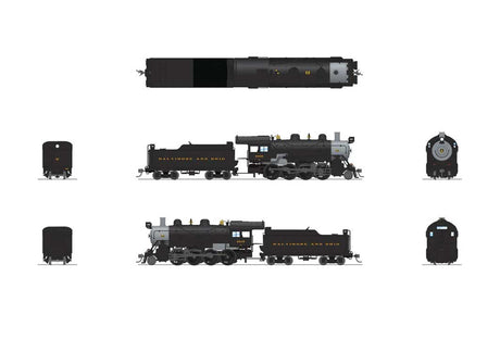 2-8-0 Consolidation - Standard DC - Stealth -- Baltimore & Ohio #2848 (black, graphite)-2