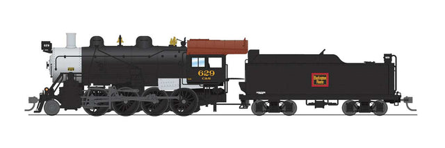 2-8-0 Consolidation - Standard DC - Stealth -- Chicago, Burlington & Quincy #634 (black, silver, Tuscan)-1