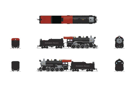 2-8-0 Consolidation - Standard DC - Stealth -- Northern Pacific #1252 (black, graphite, Tuscan)-2