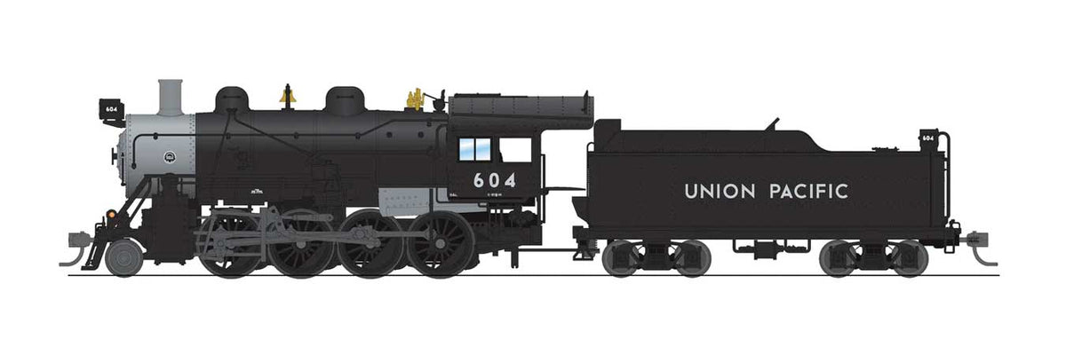 2-8-0 Consolidation - Standard DC - Stealth -- Union Pacific #604 (black, graphite)-1