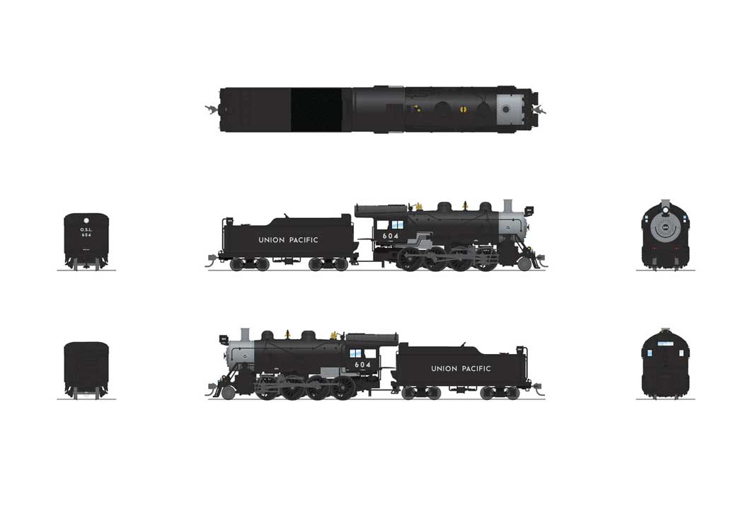 2-8-0 Consolidation - Standard DC - Stealth -- Union Pacific #613 (black, graphite)-2