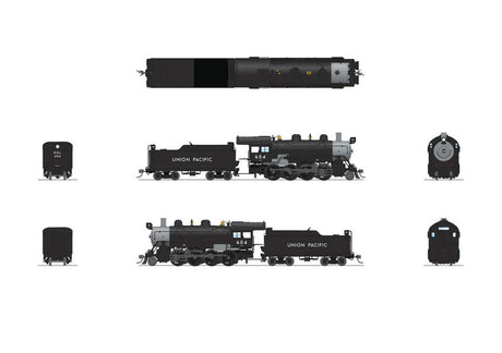 2-8-0 Consolidation - Standard DC - Stealth -- Union Pacific #613 (black, graphite)-2