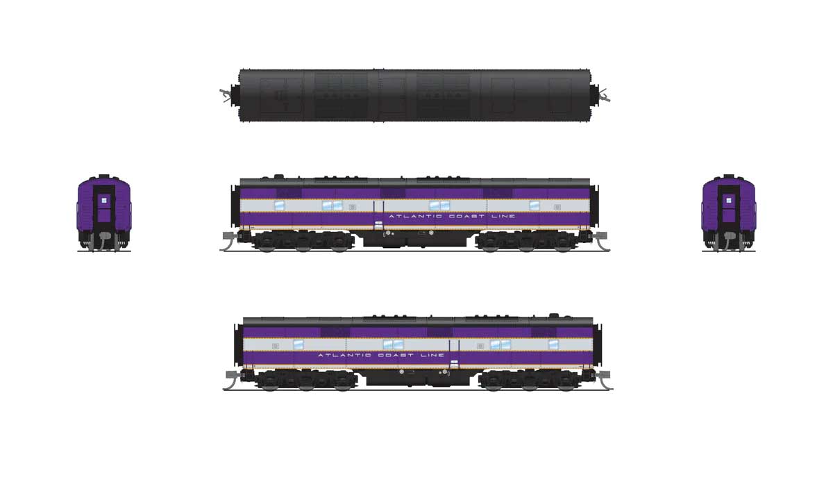 EMD E7B - Sound & DCC - Paragon4(TM) -- Atlantic Coast Line #763B (purple, silver, yellow)-2
