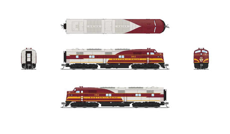 EMD E7A - Sound & DCC - Paragon4(TM) -- Boston & Maine #3812 (As-Delivered, maroon, gray, yellow)-2