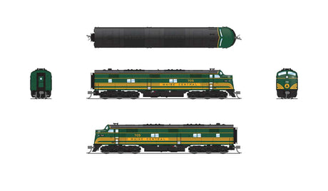 EMD E7A - Sound & DCC - Paragon4(TM) -- Maine Central #705 (green, Dulux Gold)-2