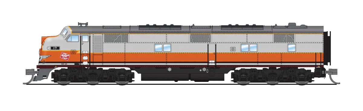 EMD E7A - Sound & DCC - Paragon4(TM) -- Milwaukee Road #119B (gray, orange, black)-1