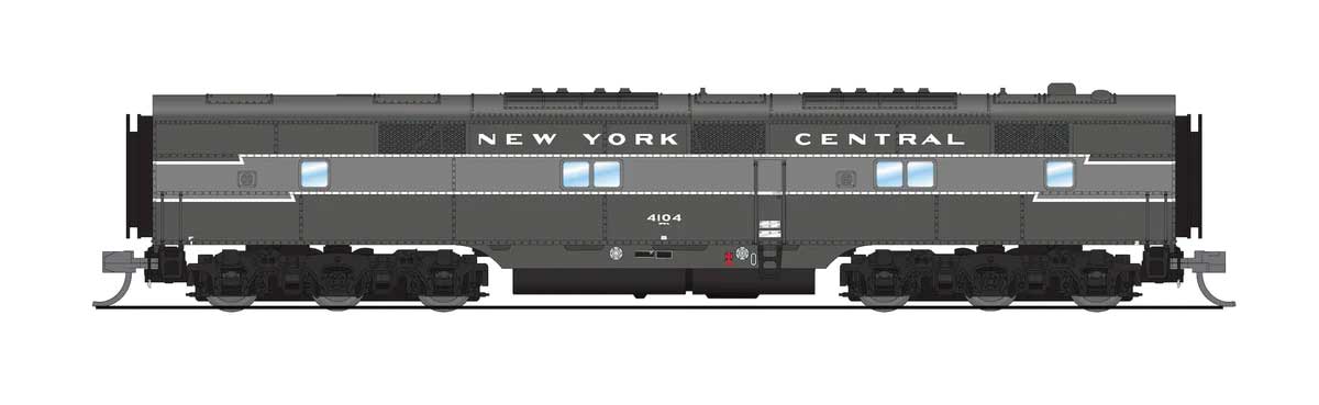 EMD E7B - Sound & DCC - Paragon4(TM) -- New York Central #4105 (Lightning Stripe 2-Tone Gray)-1