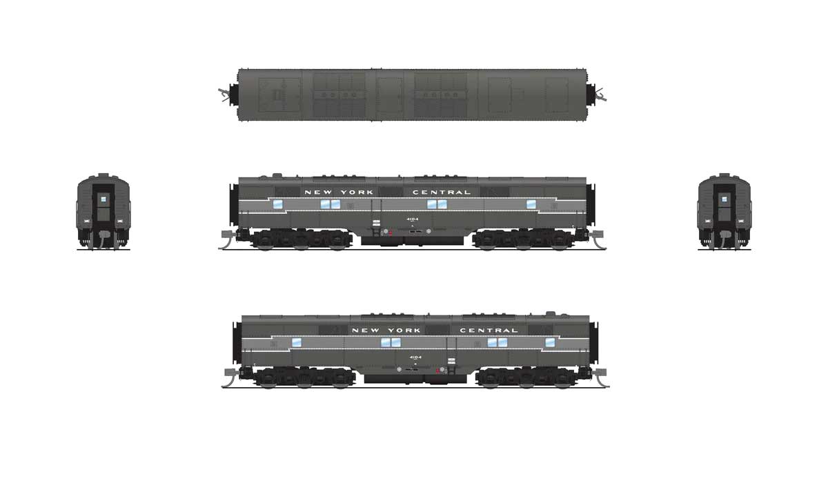 EMD E7B - Sound & DCC - Paragon4(TM) -- New York Central #4105 (Lightning Stripe 2-Tone Gray)-2