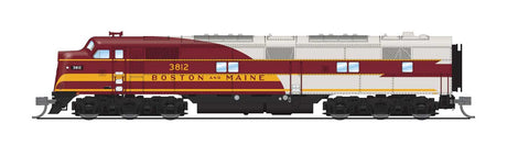 EMD E7A - Standard DC - Stealth Series -- Boston & Maine #3812 (As-Delivered, maroon, gray, yellow)