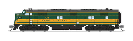EMD E7A - Standard DC - Stealth Series -- Maine Central #705 (green, Dulux Gold)